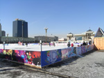 スフバートル広場の特設スケートリンク